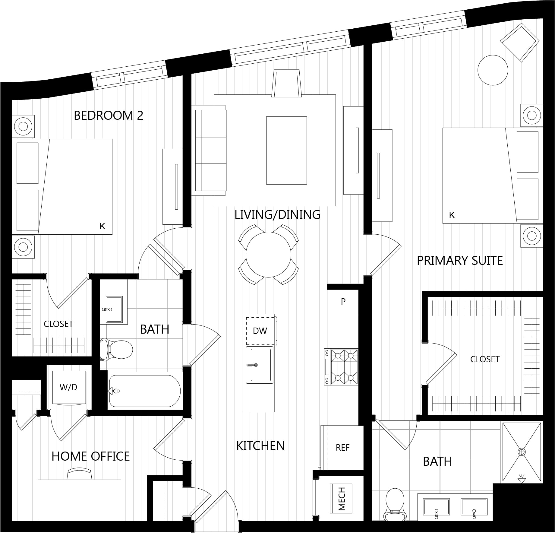 2 Bed/2 Bath-I1M floor plan