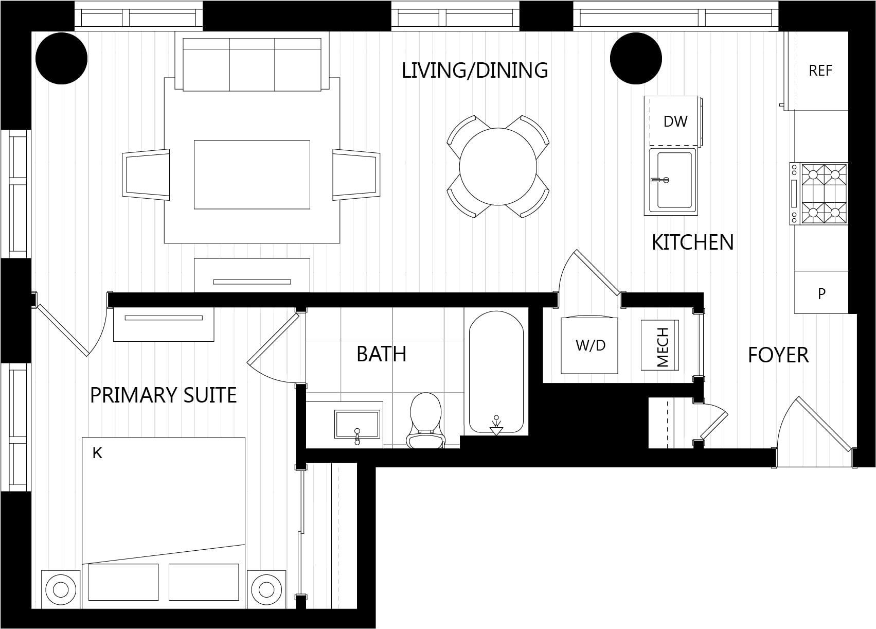 1 Bed/1 Bath-C24A floor plan