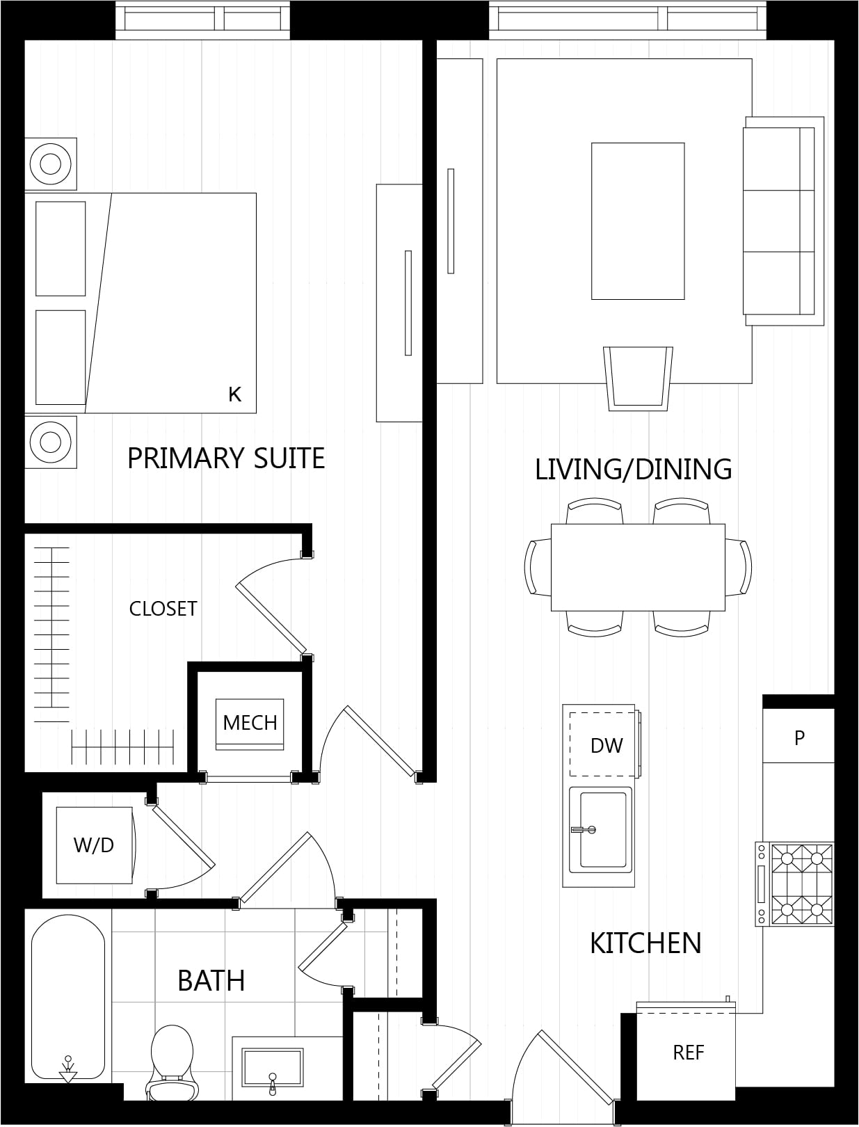 1 Bed/1 Bath-C1MC floor plan