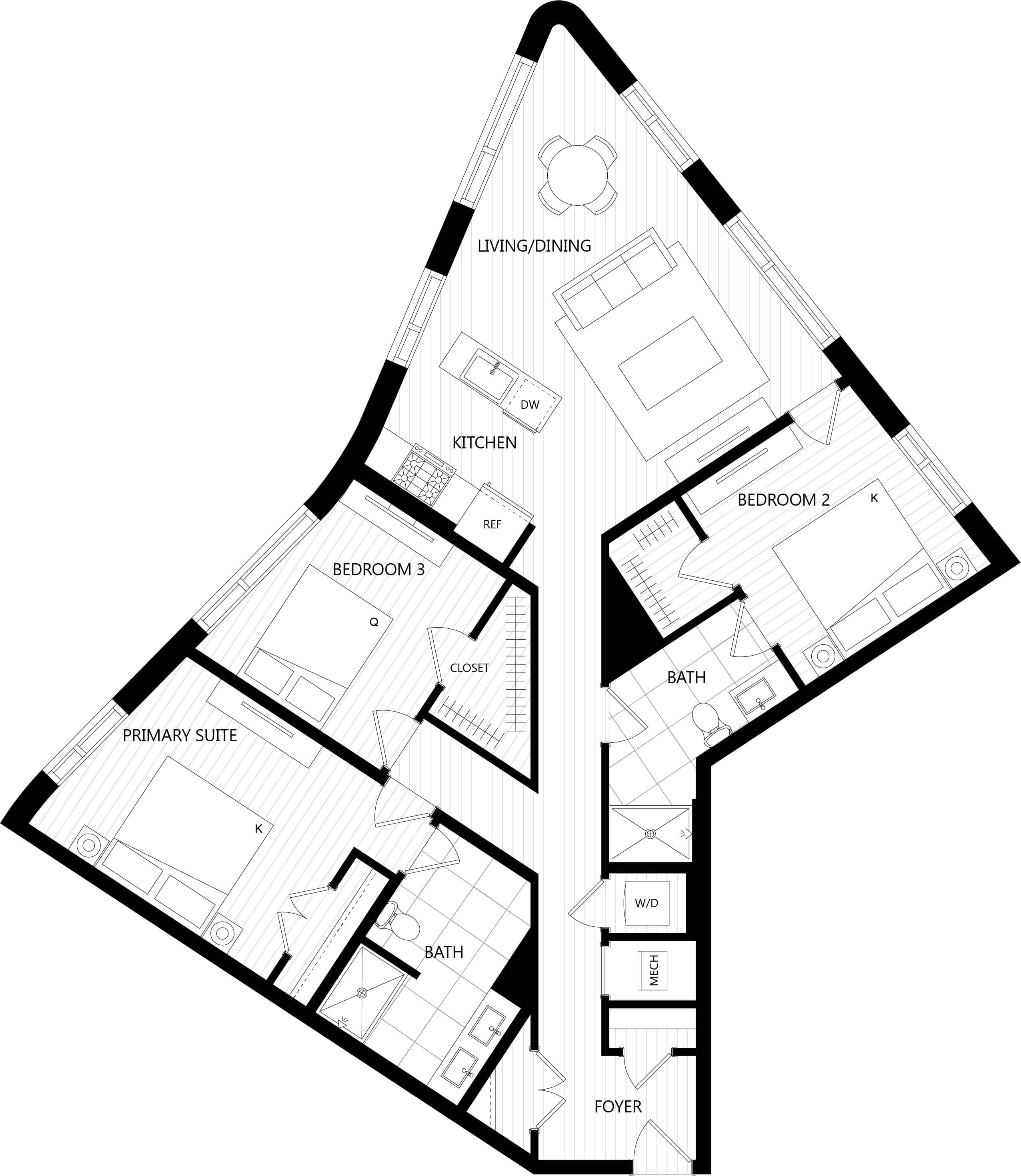 3 Bed/2 Bath-M3 floor plan