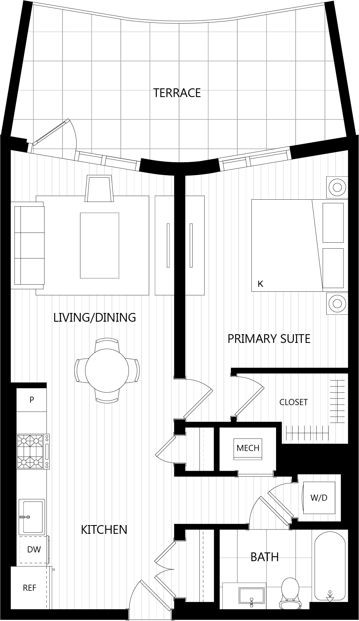 1 Bed/1 Bath-D6 floor plan