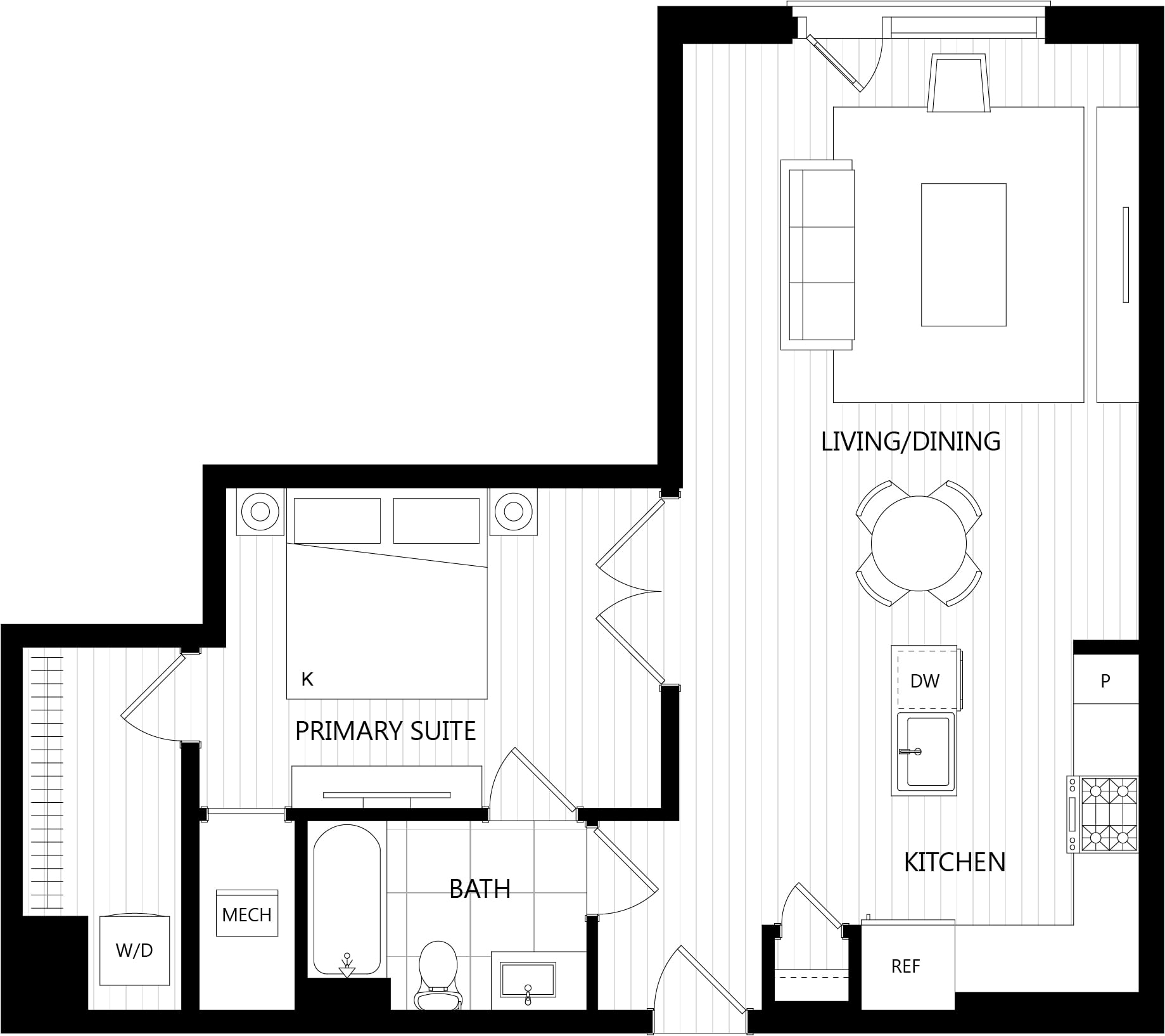 1 Bed/1 Bath-B1 floor plan
