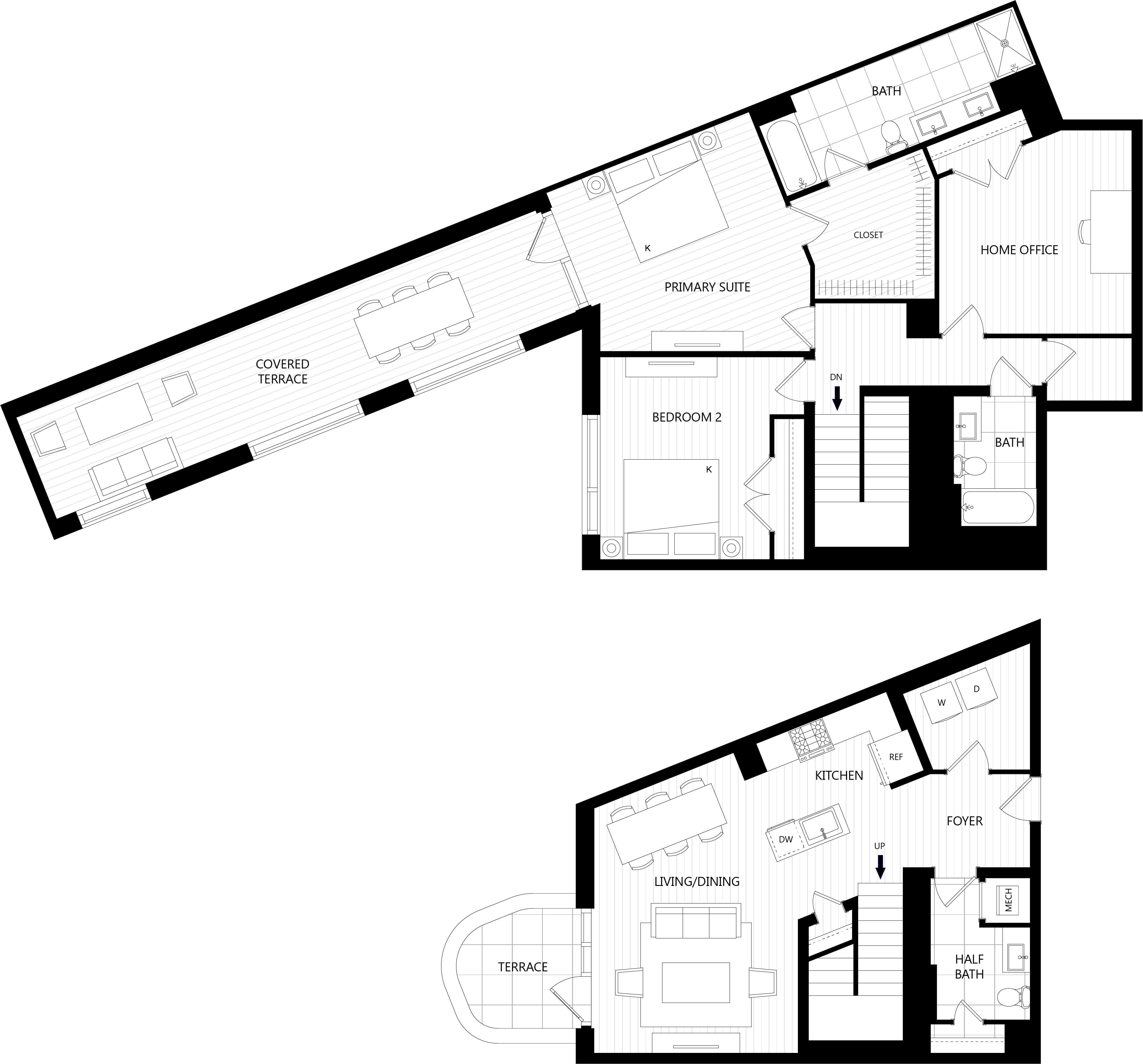 2 Bed/2.5 Bath Den Loft-TH12 floor plan