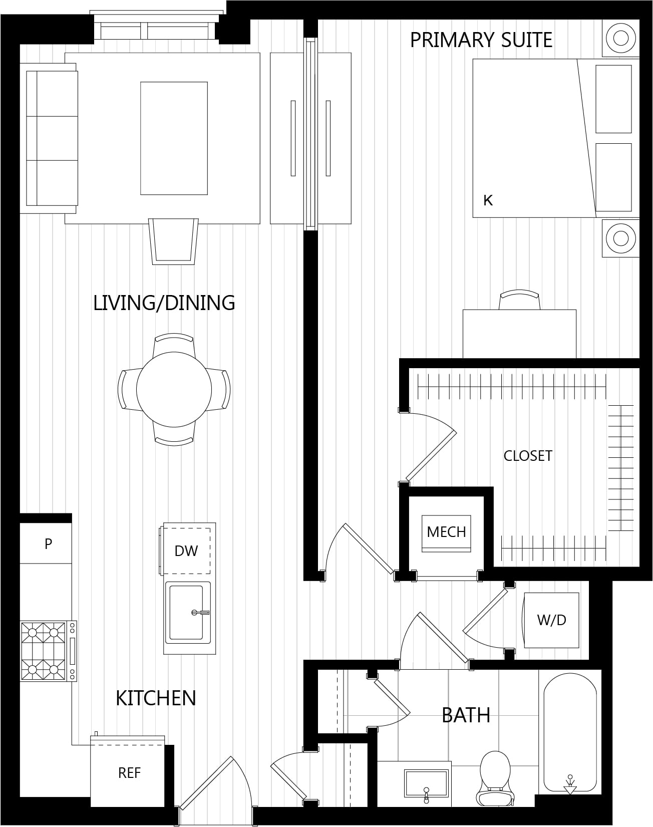 1 Bed/1 Bath-C26 floor plan