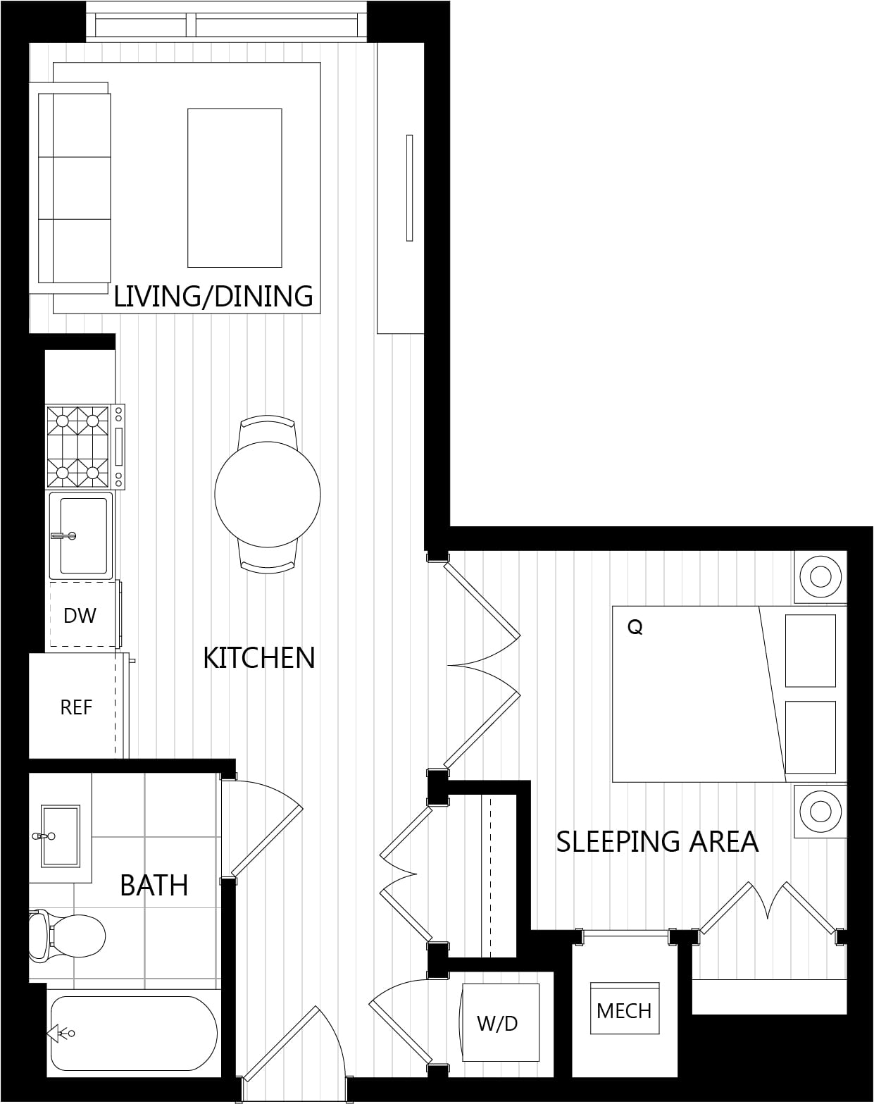 1 Bed/1 Bath-B3 floor plan