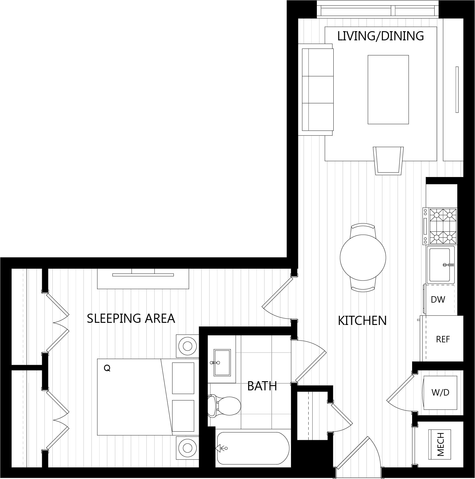 1 Bed/1 Bath-B4 floor plan