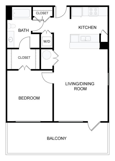 1 Bed/1 Bath-1a floor plan