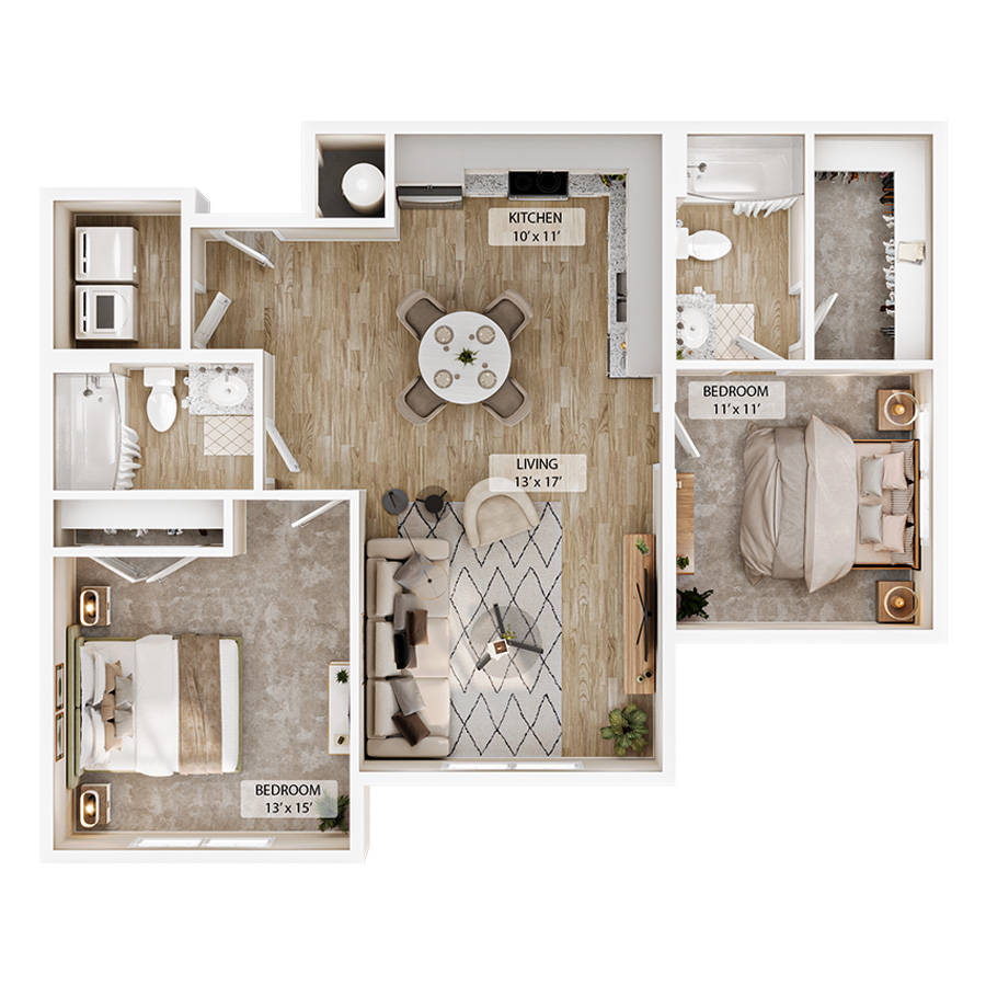 2-2BR Cove Summit floor plan