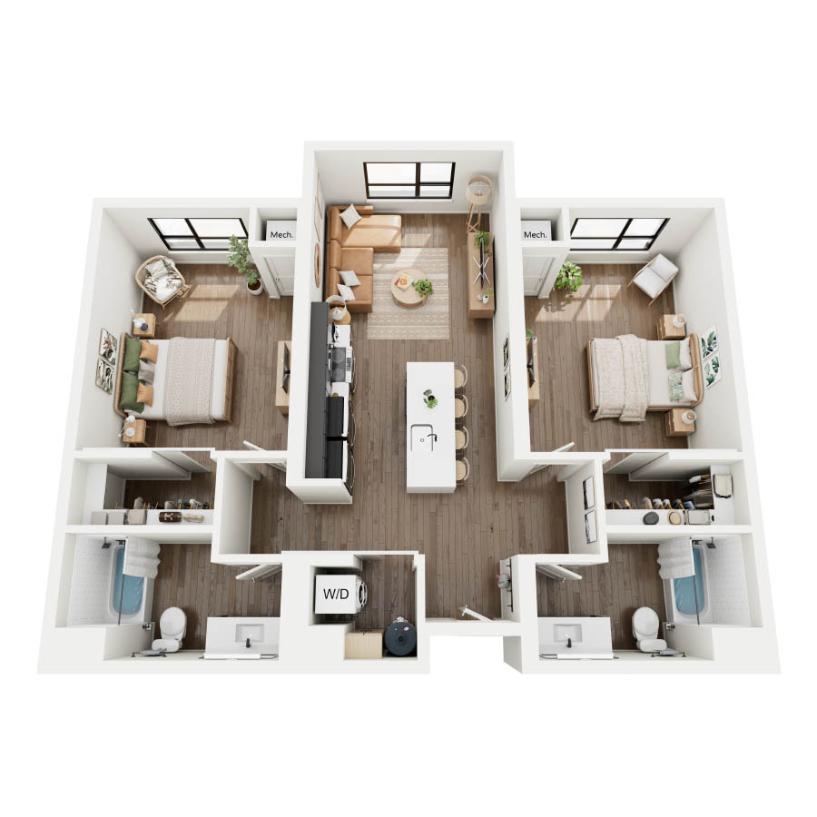 2B1 floor plan