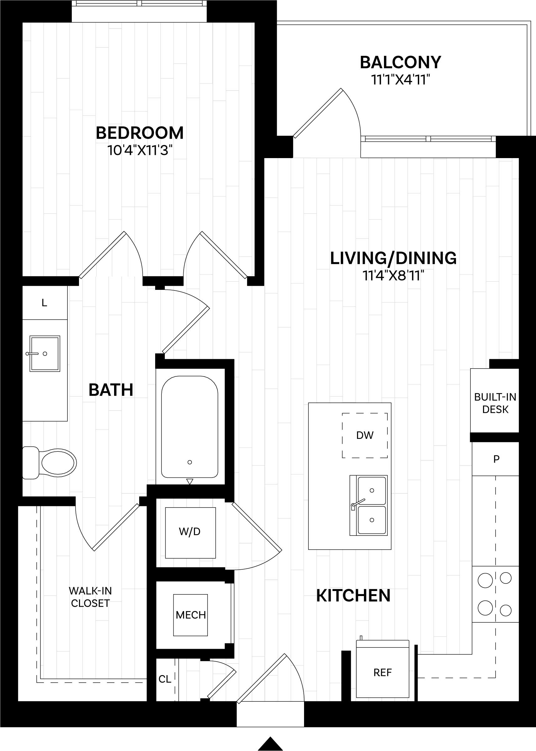 1 Bed/1 Bath-A1.120 WDU floor plan