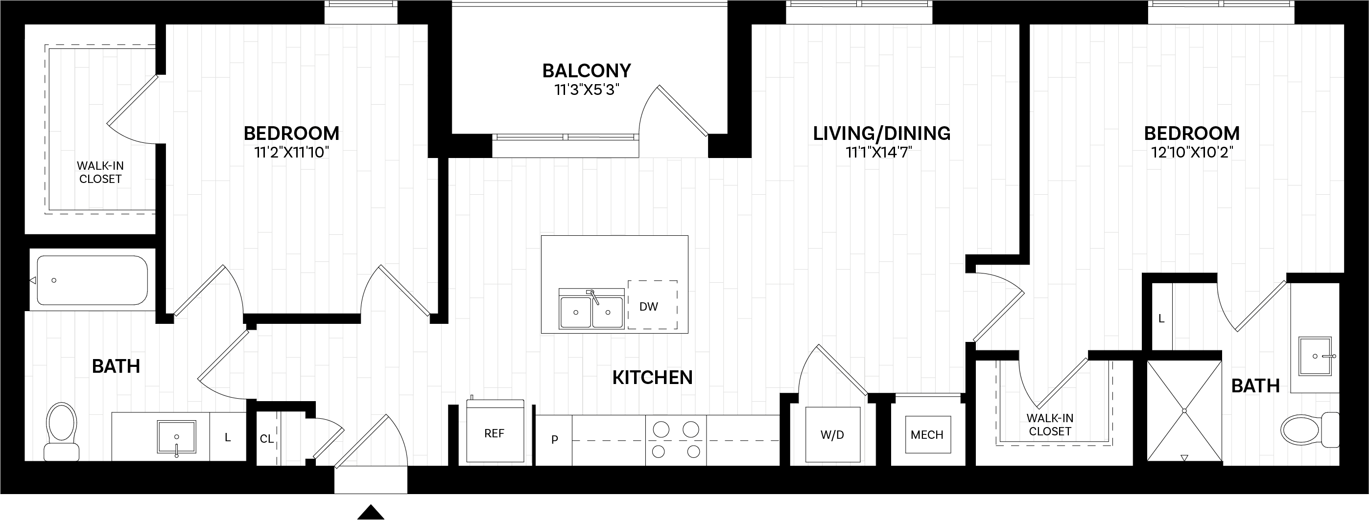 2 Bed/2 Bath-B3 floor plan