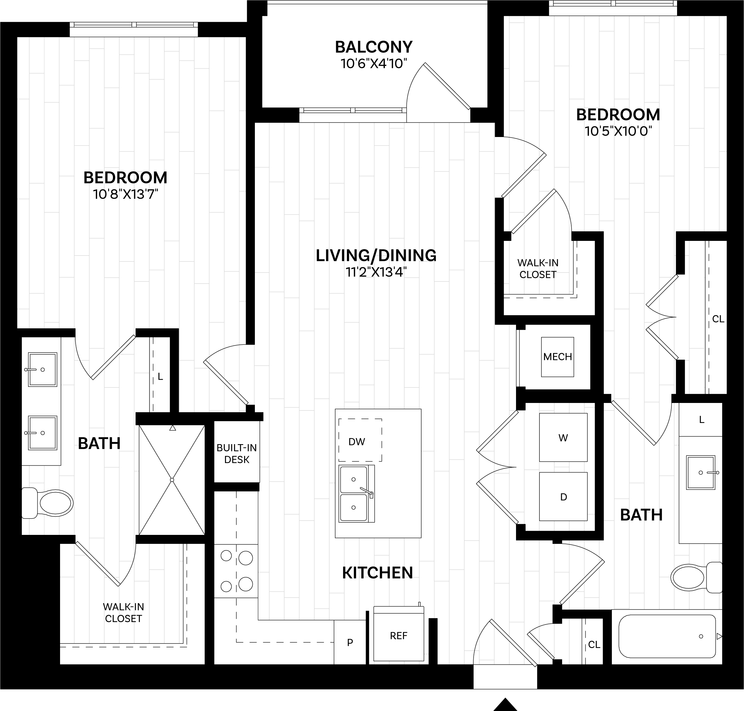 2 Bed/2 Bath-B1.2 floor plan