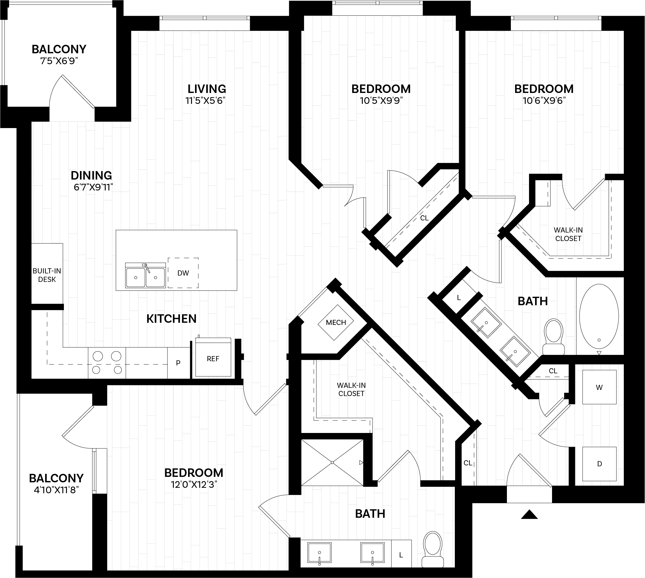 3 Bed/2 Bath-C1 floor plan