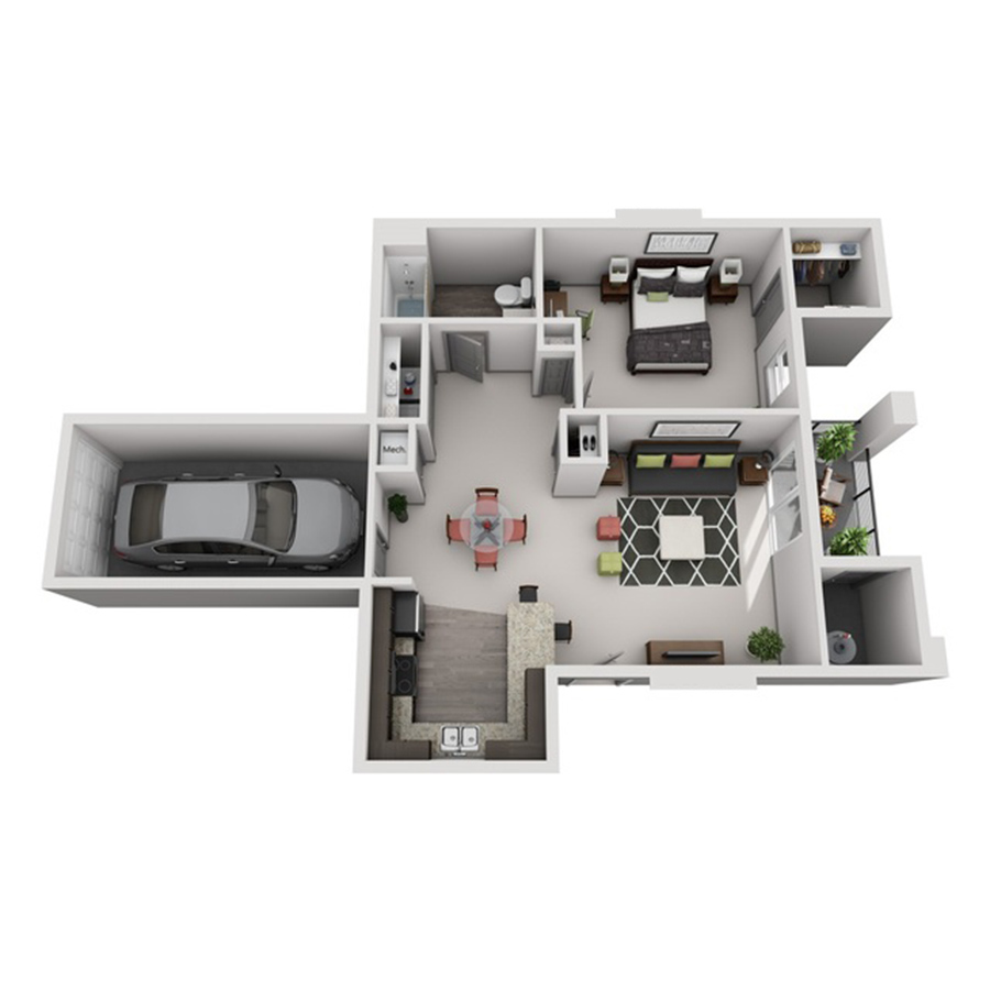 1x1 Garage floor plan