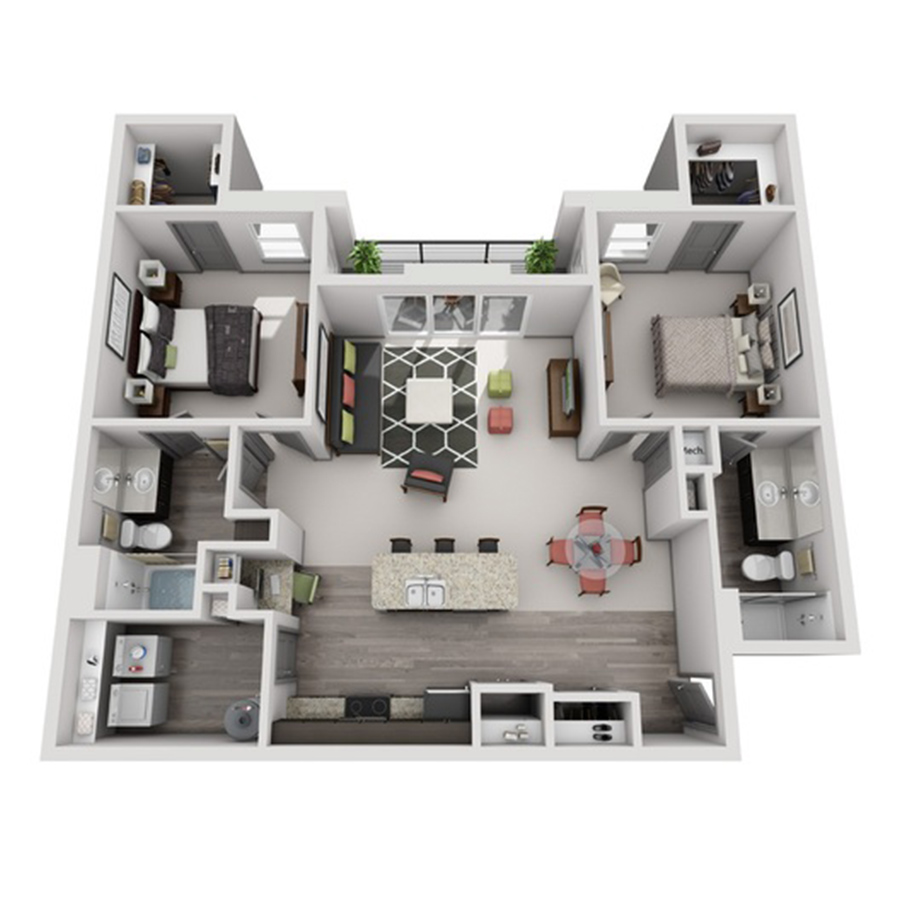 2x2 floor plan