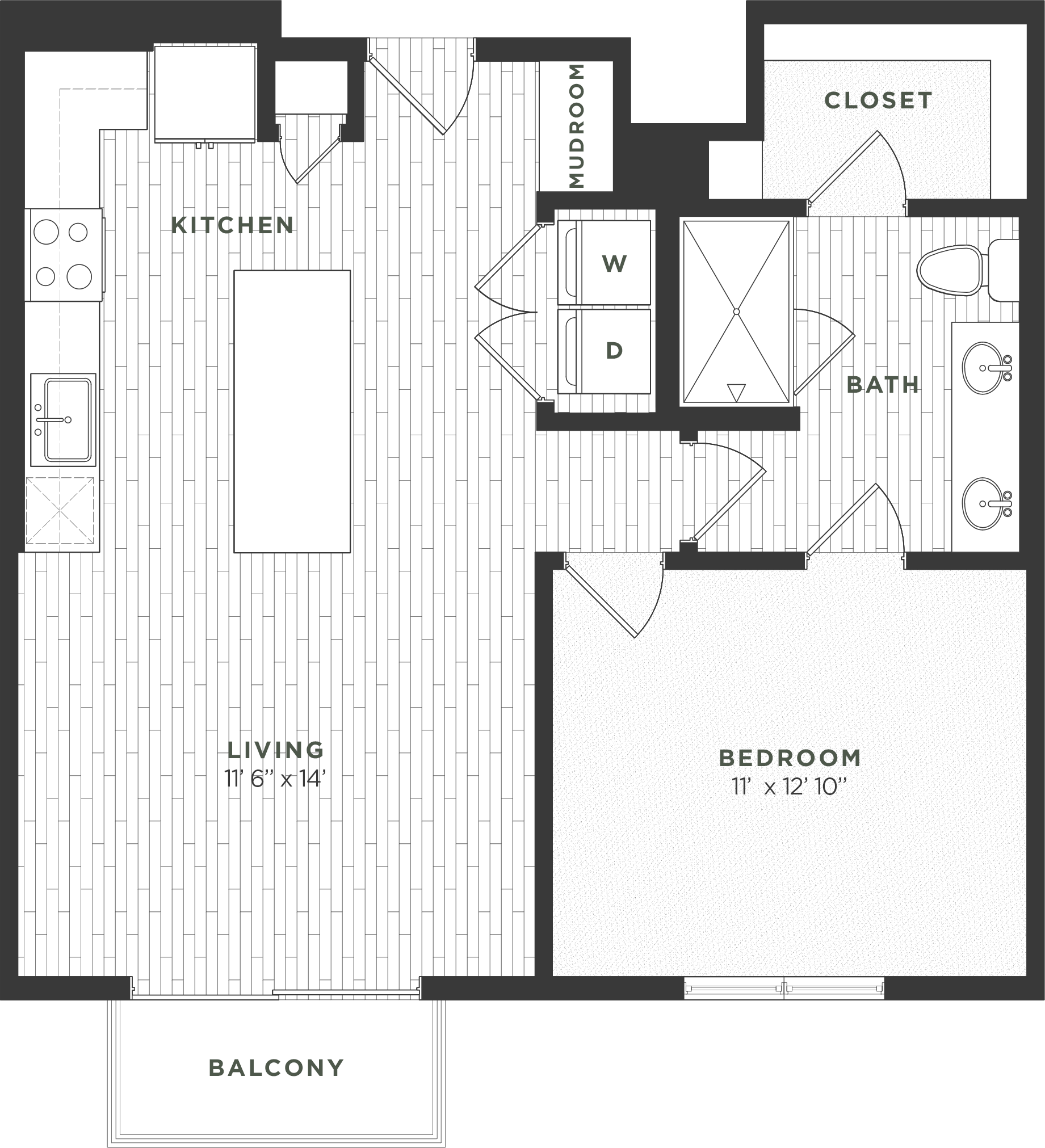 1D floor plan