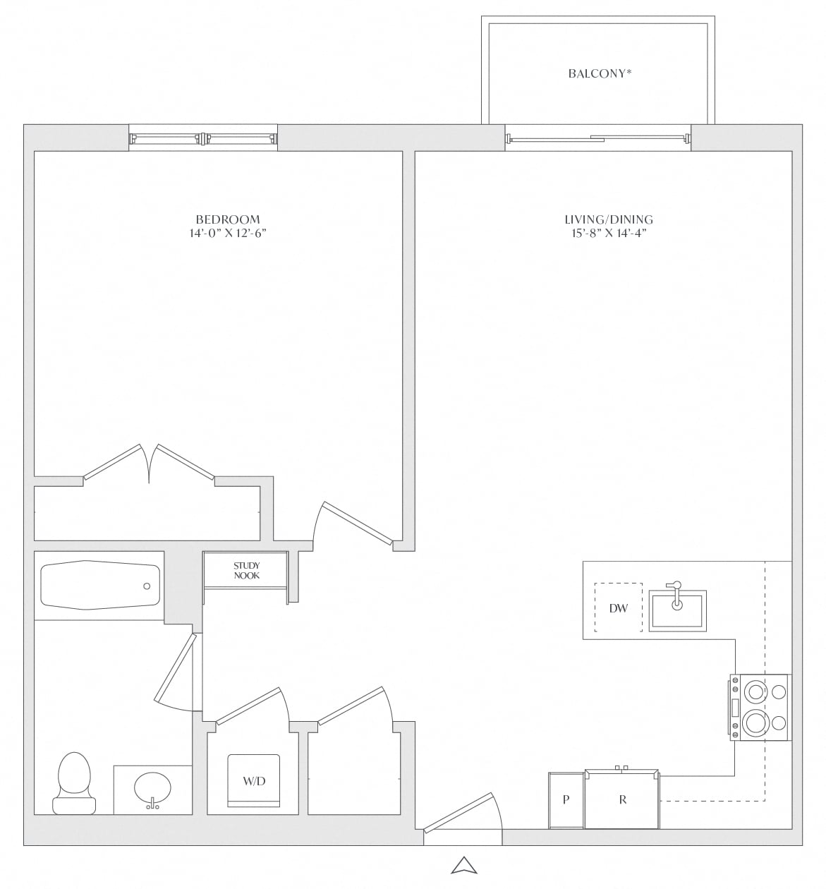 1 Bed/1 Bath-A3a floor plan