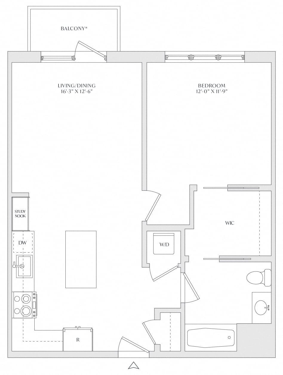 1 Bed/1 Bath-A2 floor plan