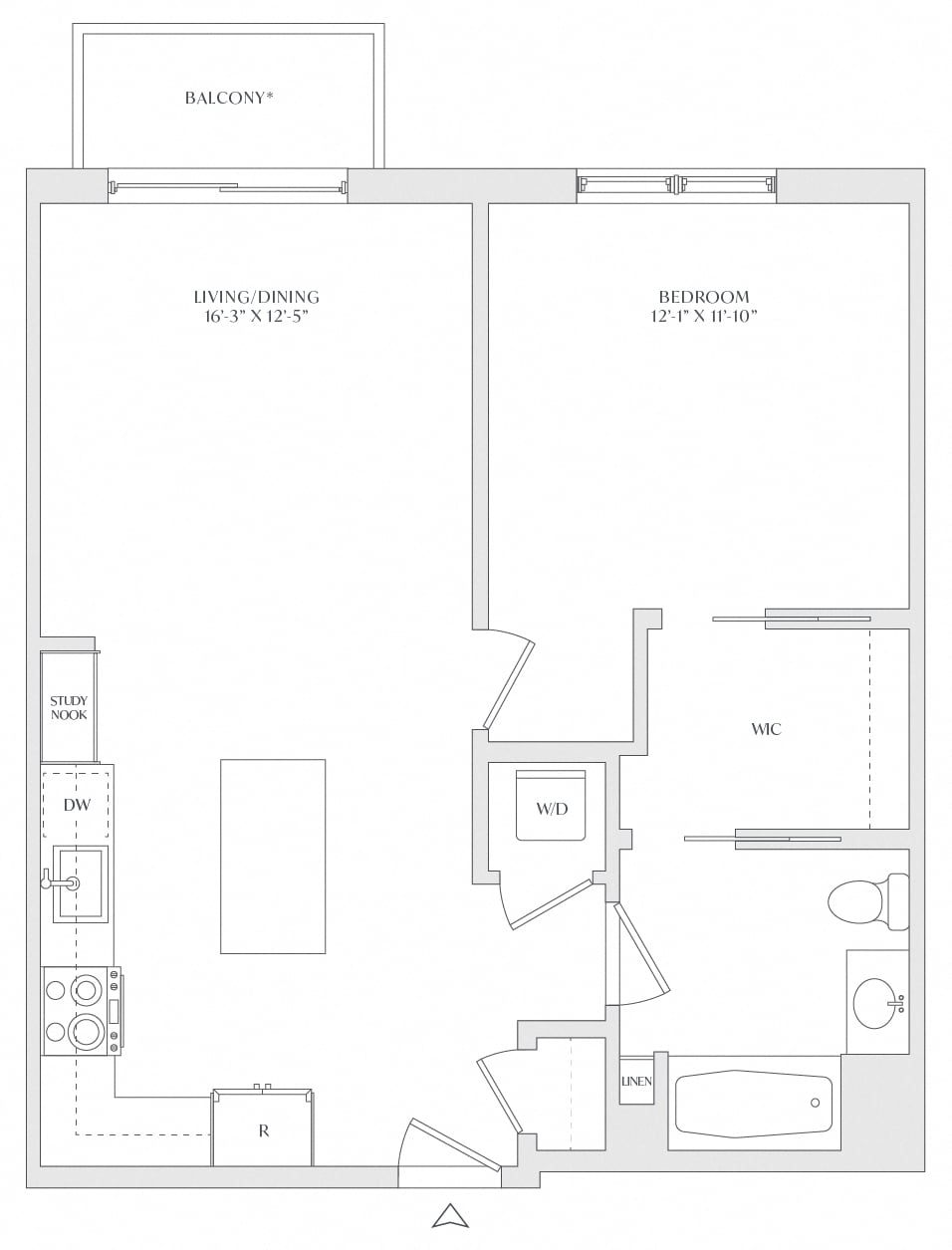 1 Bed/1 Bath-A2d floor plan