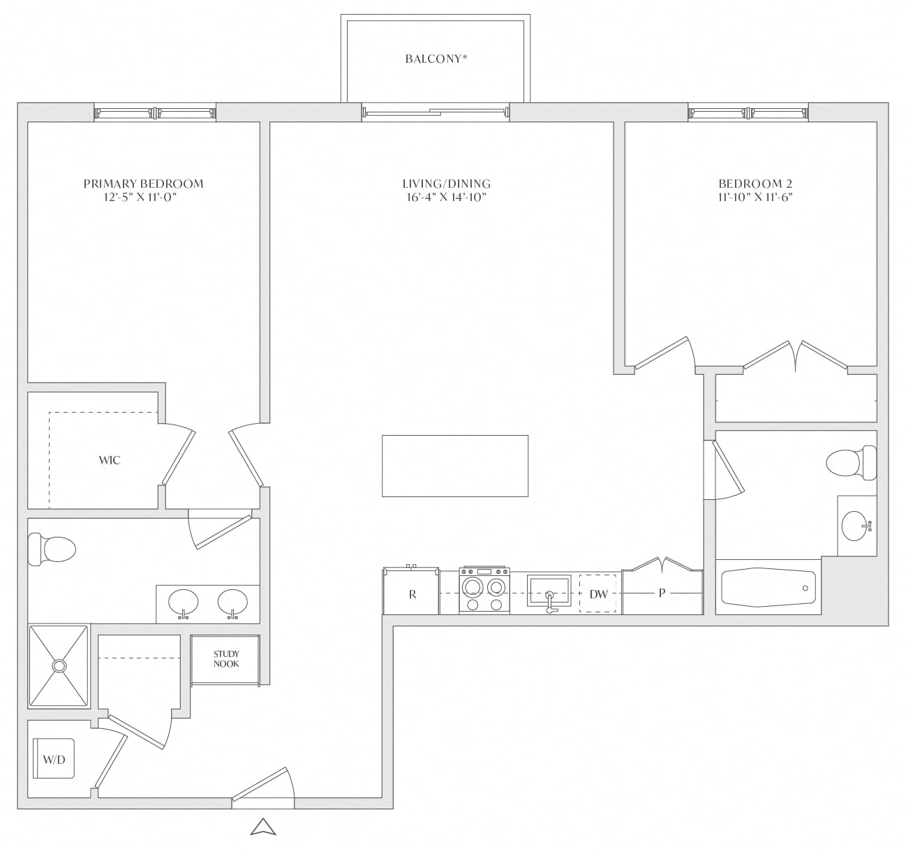 2 Bed/2 Bath-B3 floor plan