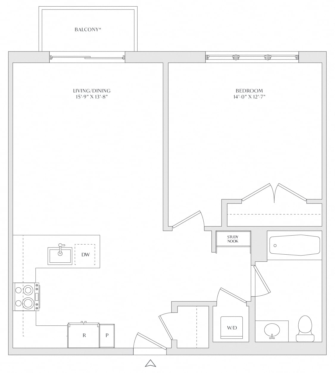 1 Bed/1 Bath-A3b floor plan