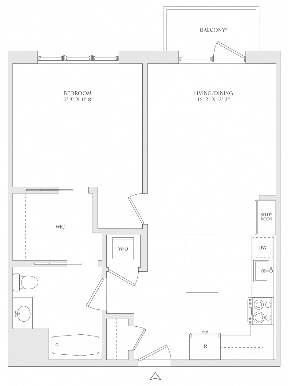 1 Bed/1 Bath-A2m floor plan