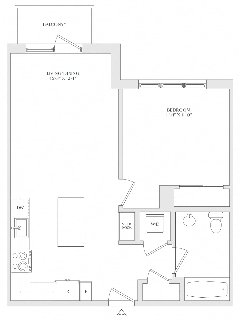 1 Bed/1 Bath-A1 floor plan
