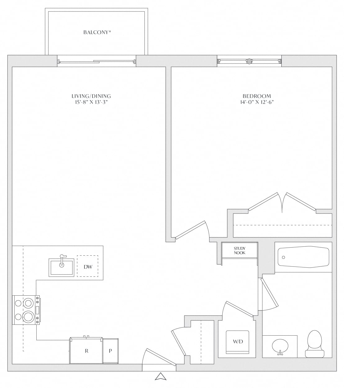 1 Bed/1 Bath-A3d floor plan
