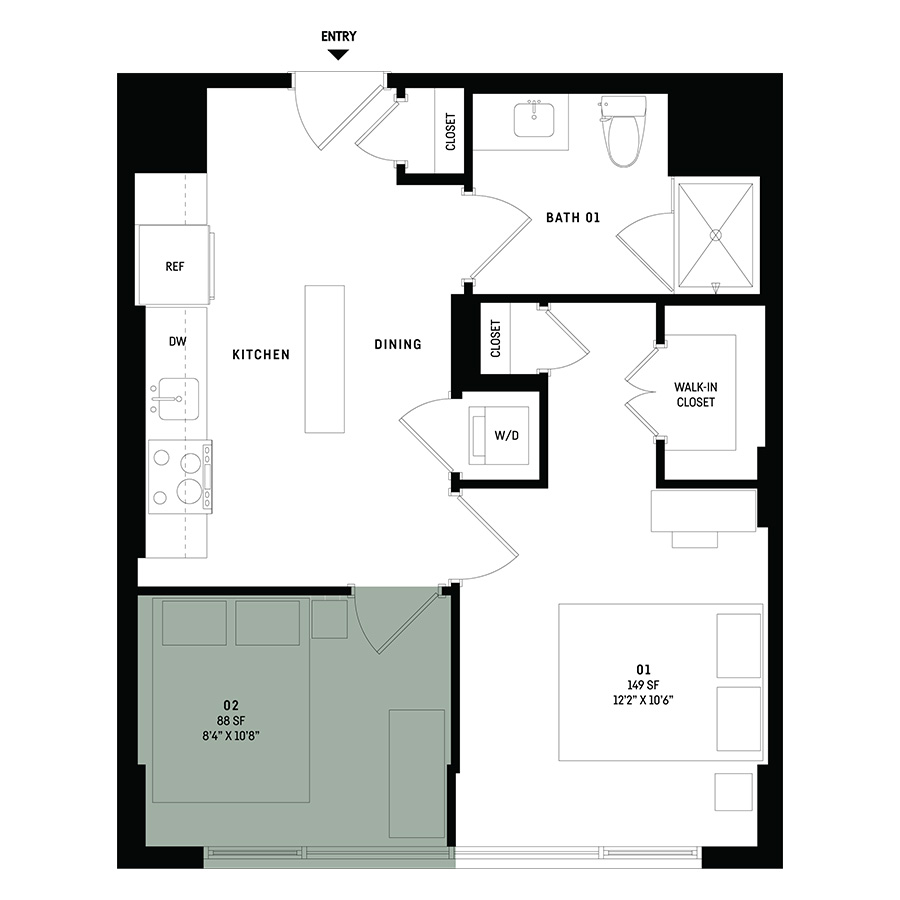 Co-Living B6B-Bedroom 2 floor plan