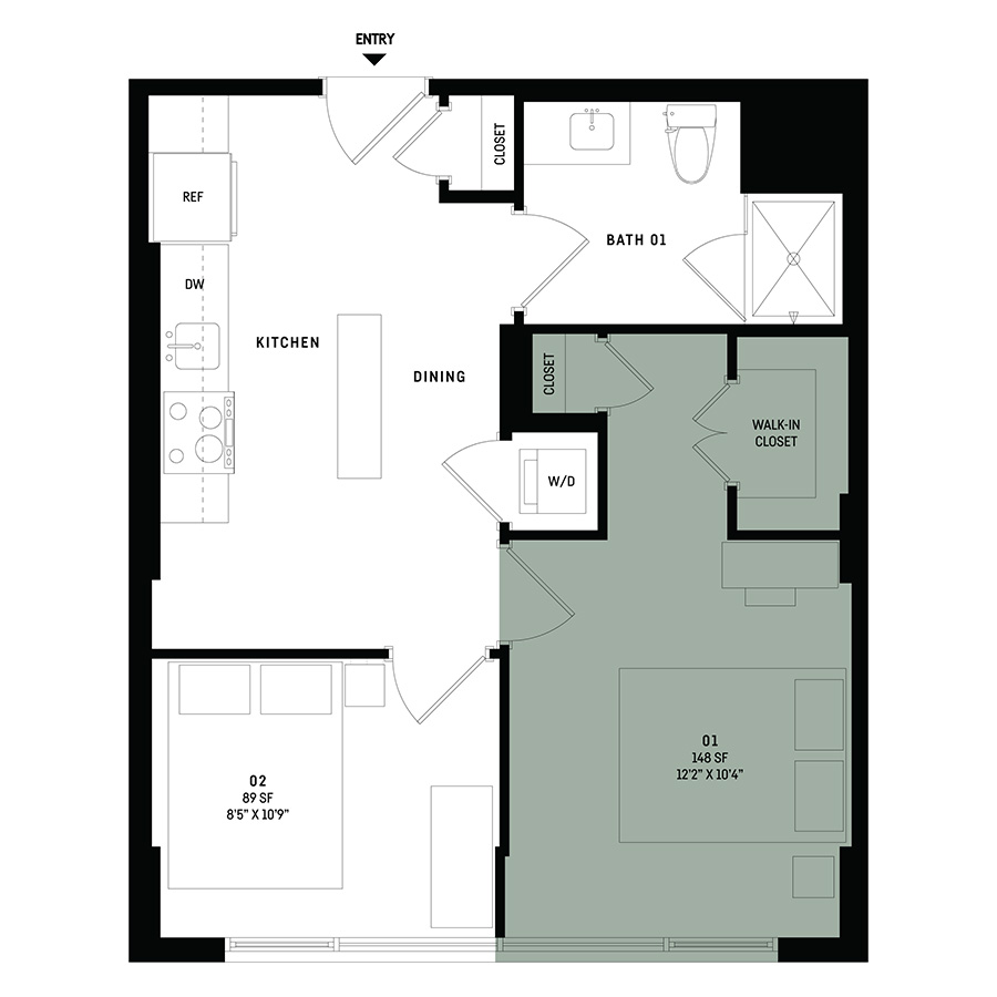 Co-Living B6A-Bedroom 1 floor plan