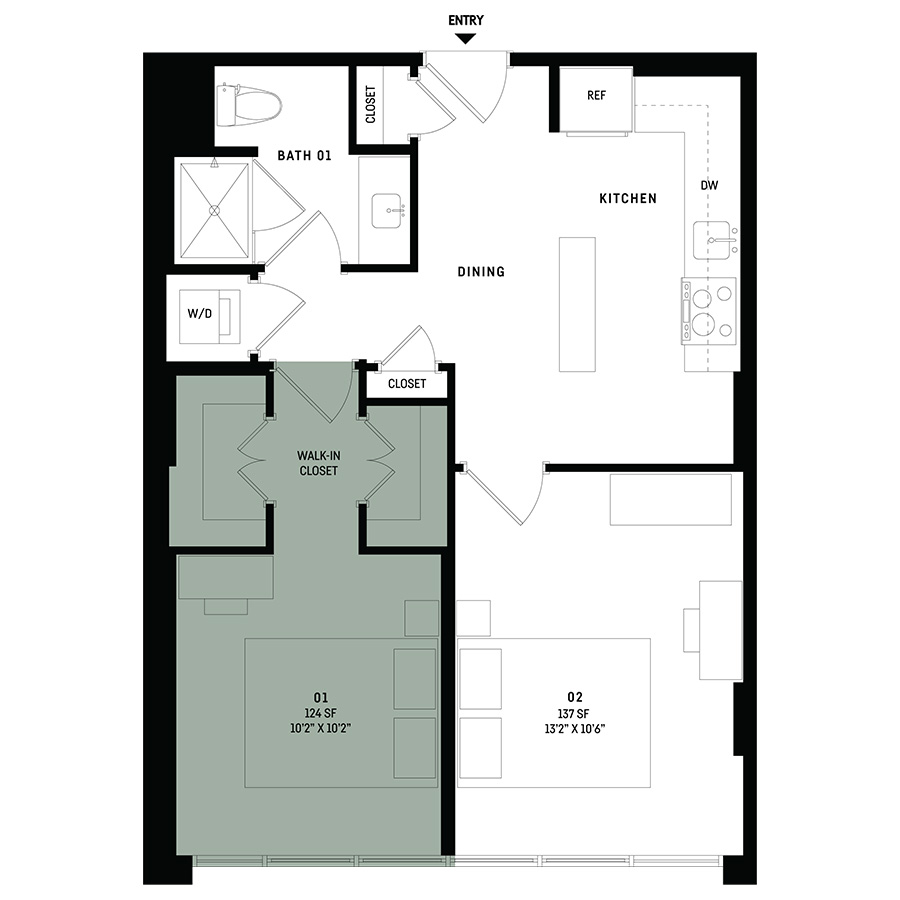 Co-Living B5-Bedroom 1 floor plan