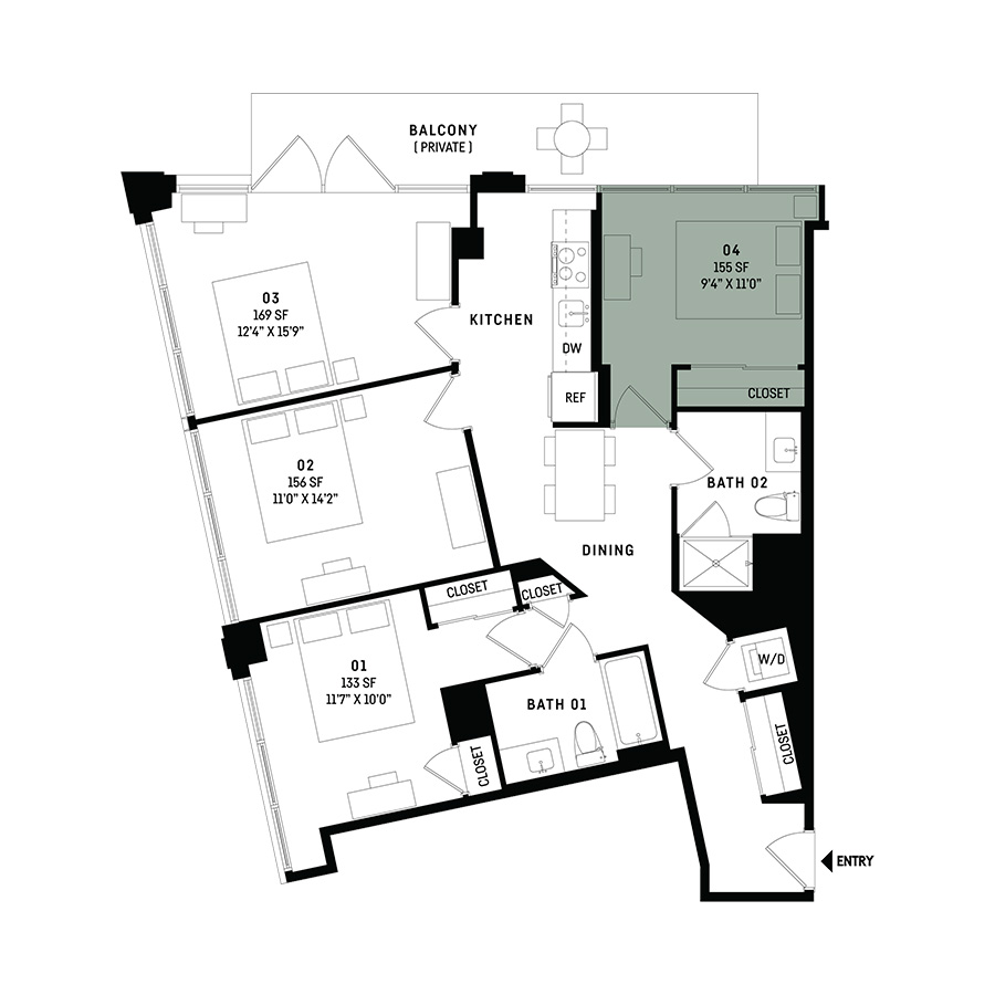 Co-Living D3-Bedroom 4 floor plan