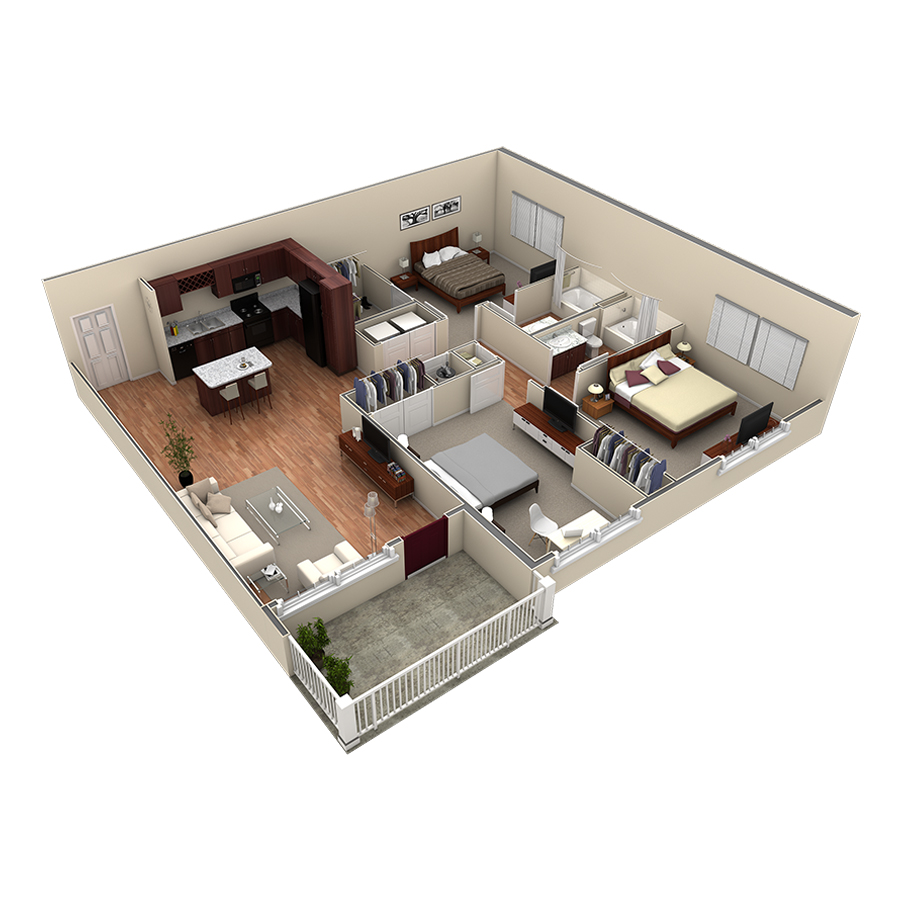 3 BR Premier Overlook floor plan