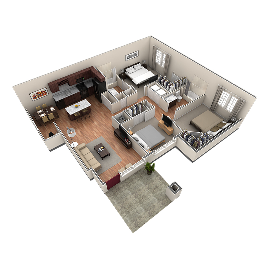 3 BR Grand Courtyard Garage floor plan