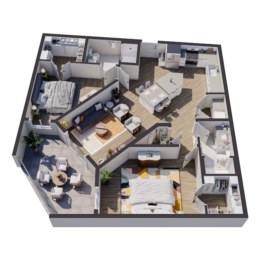 B2 - 2x2 floor plan