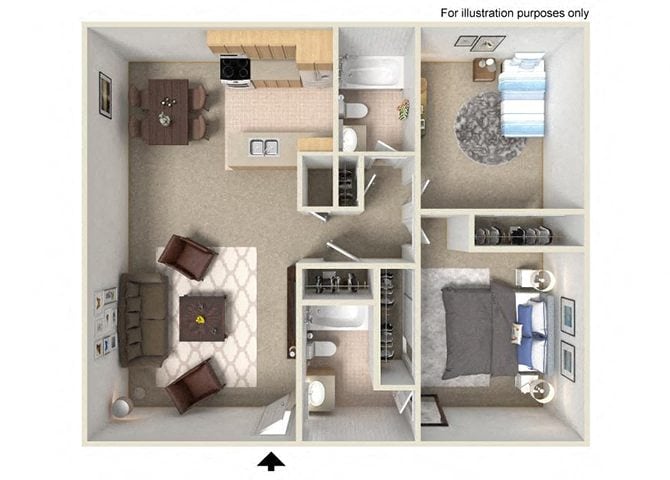 Two Bedroom Two Bath floor plan