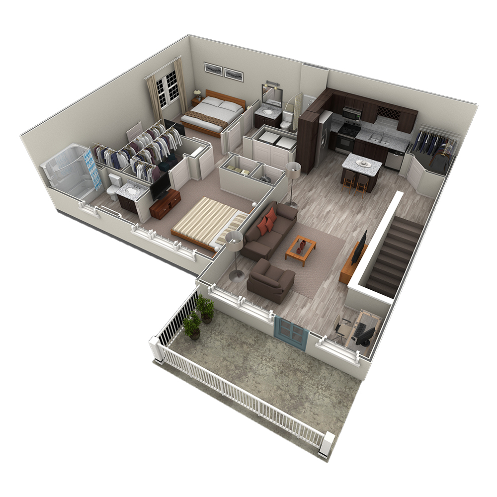 2 BR Designer Overlook floor plan