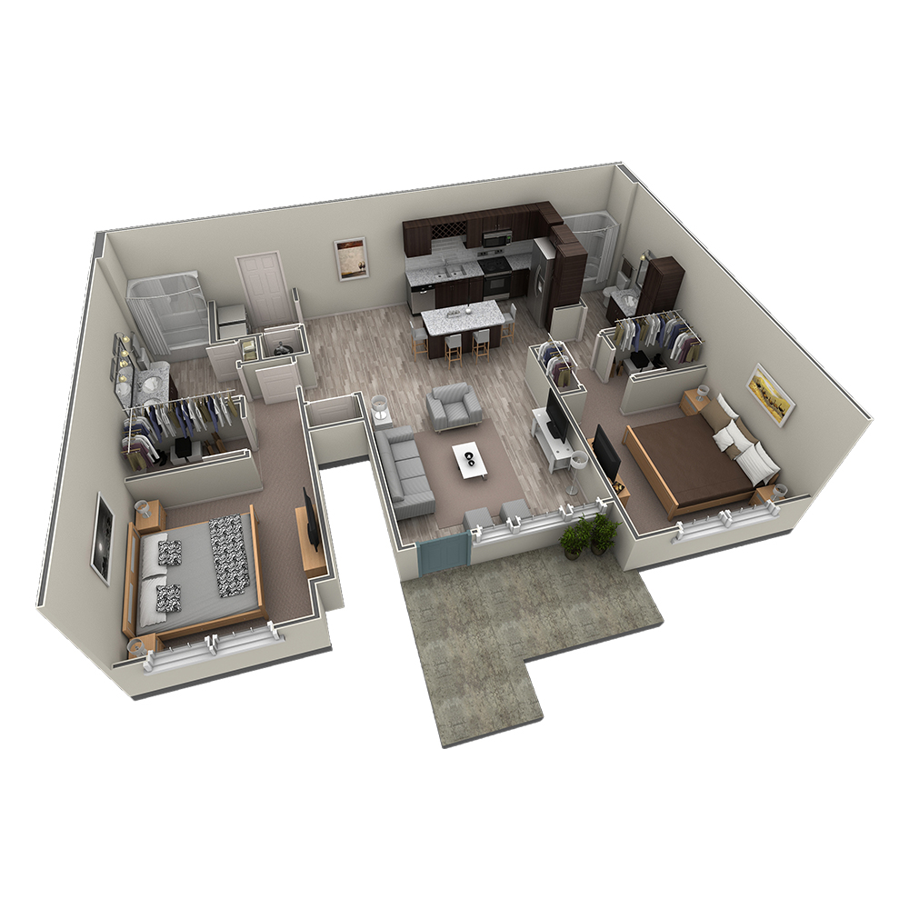2 BR Grand Courtyard floor plan
