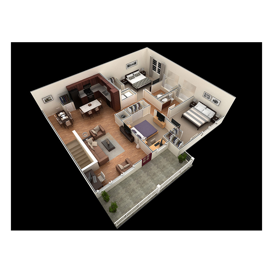 3 BR Grand Overlook floor plan