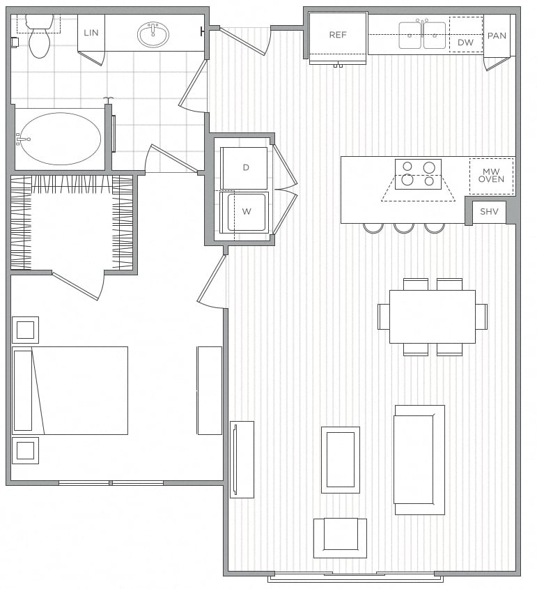 1 Bed/1 Bath-A7 floor plan
