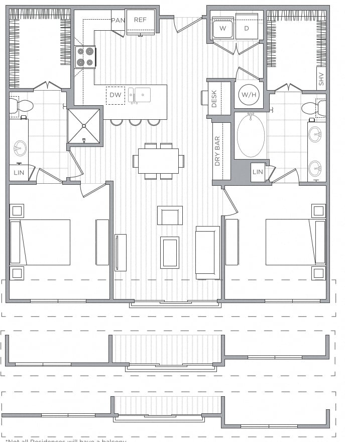 2 Bed/2 Bath-B1 floor plan