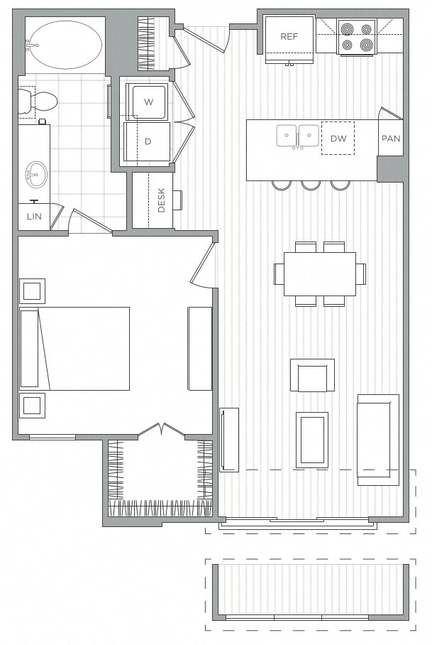 1 Bed/1 Bath-A4 floor plan