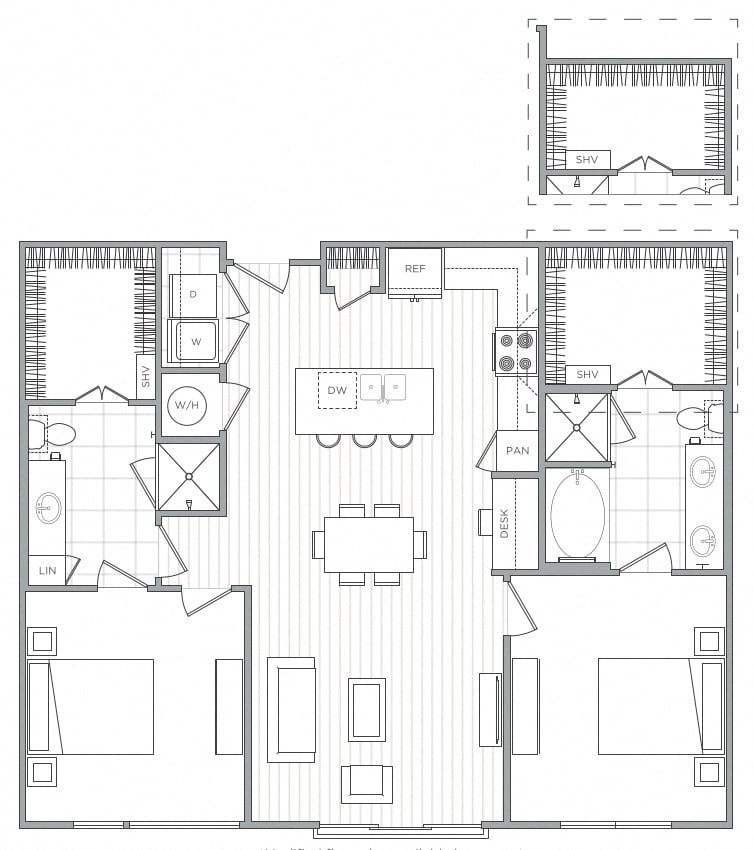 2 Bed/2 Bath-B3 floor plan
