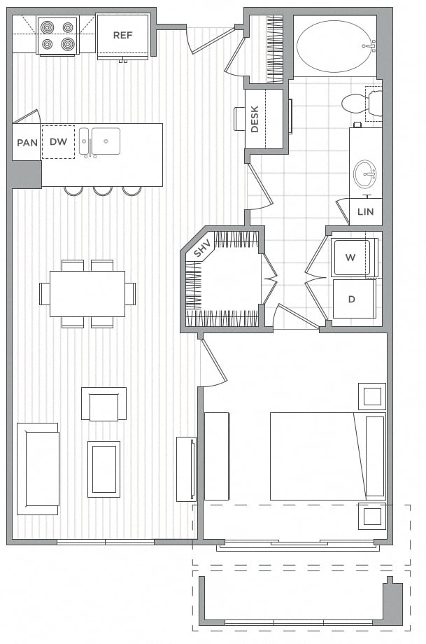 1 Bed/1 Bath-A1 floor plan