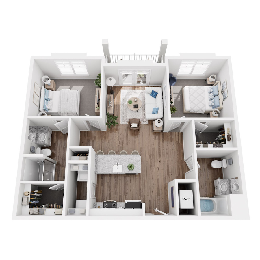 B2 - 2 bedroom floor plan