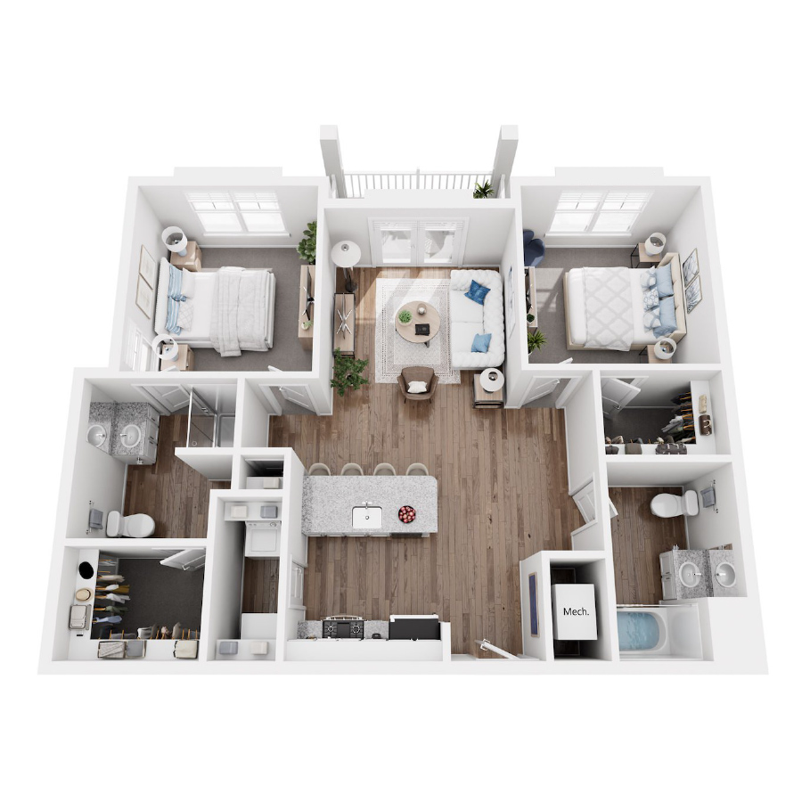 B2A - 2 bedroom floor plan