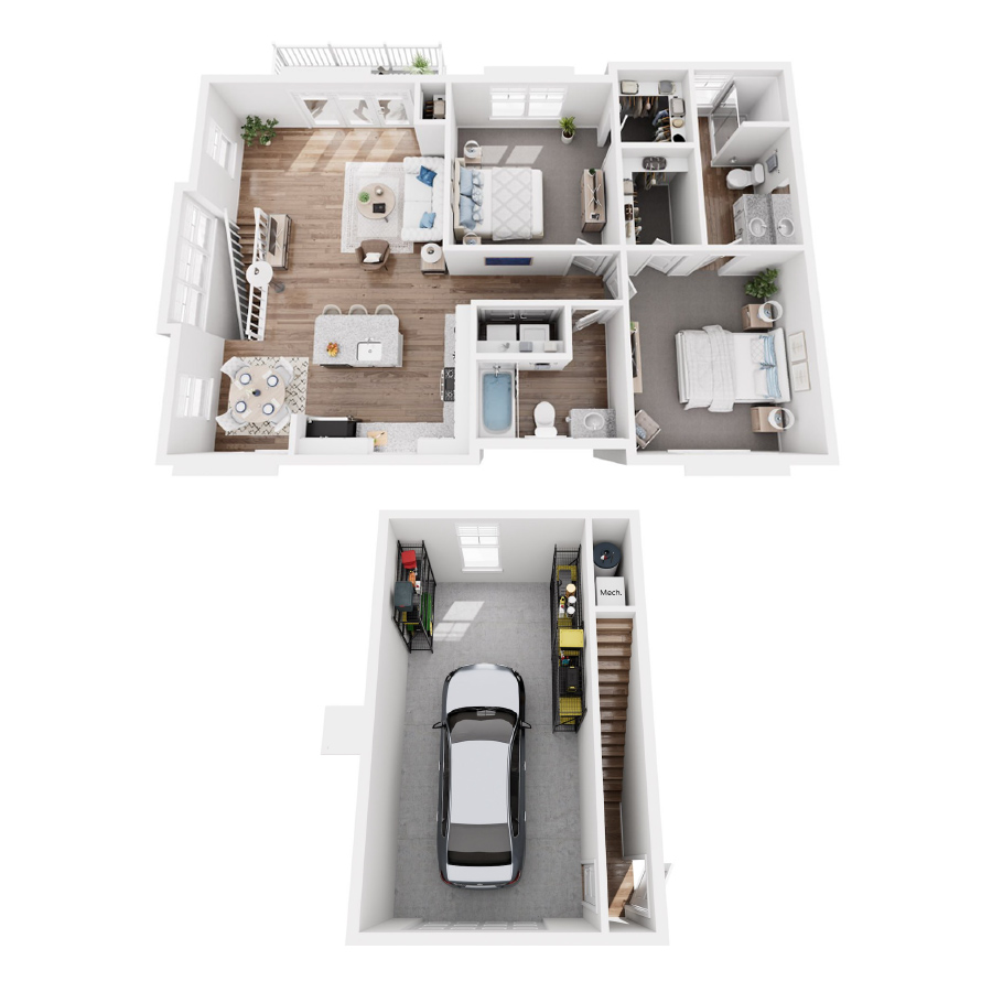 CA - Carriage Home with Garage floor plan