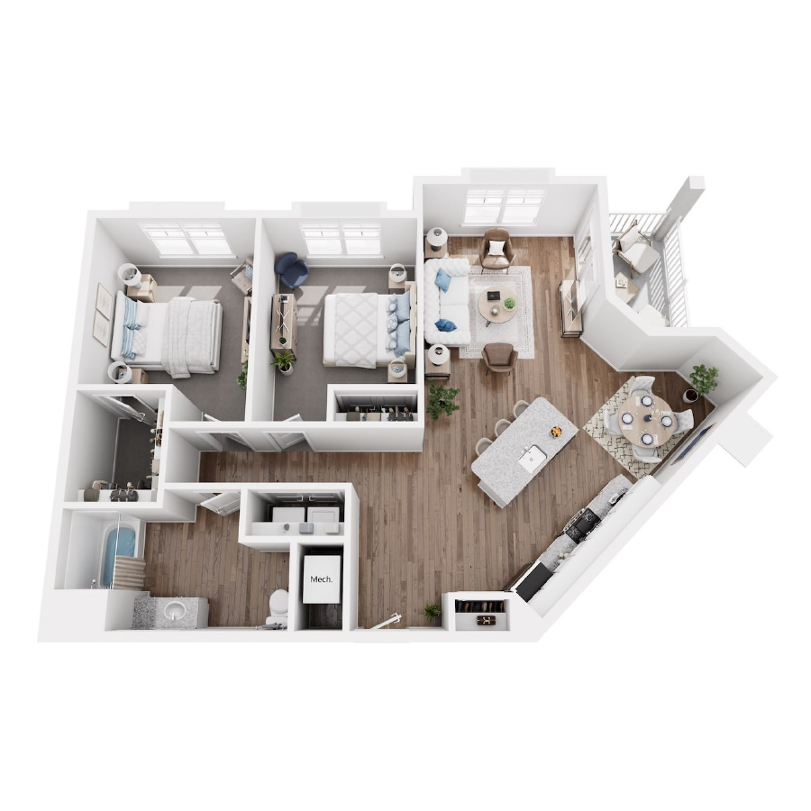 B3 - 2 bedroom floor plan