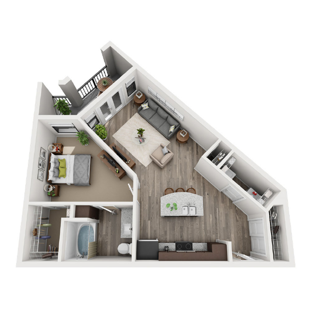 A4-ALT3-1 Bedroom floor plan