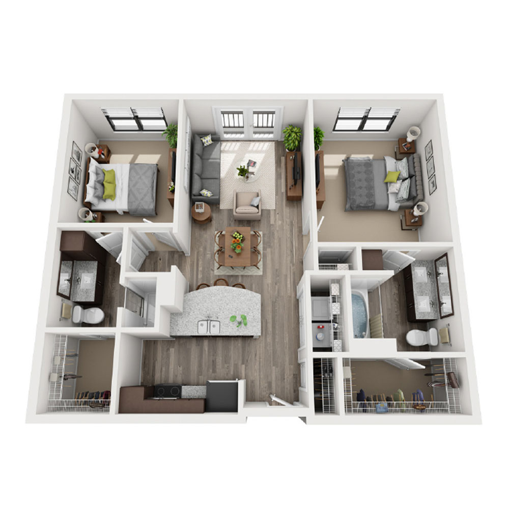 B1-2 Bedroom floor plan